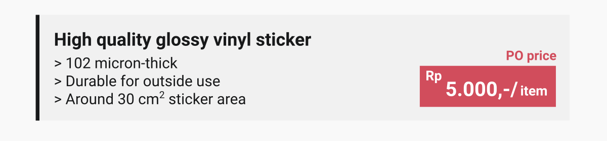 Sticker specification and price